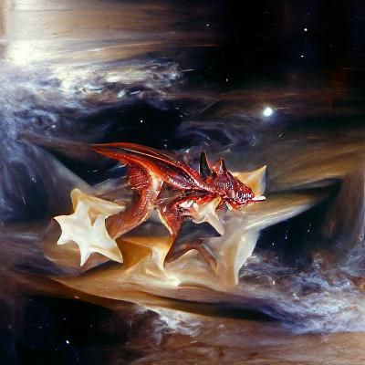 Celestial Star Dragon Oil Painting