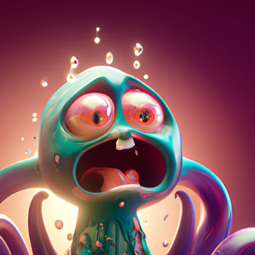 Doomling with Tentacles in 3D Digital Art Style