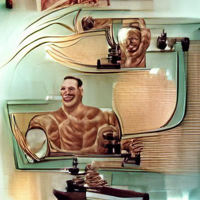 Freddy Krueger Flexing in Art Deco Style