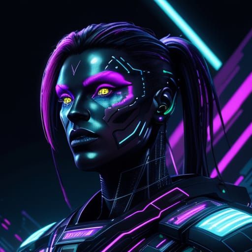 Neon Idream Avatar in High Contrast Urban Scene