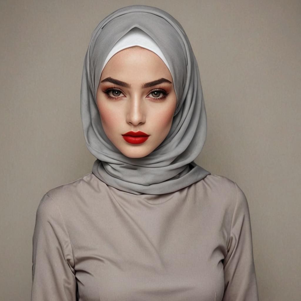 Beautiful European Lady with Hijab Portrait