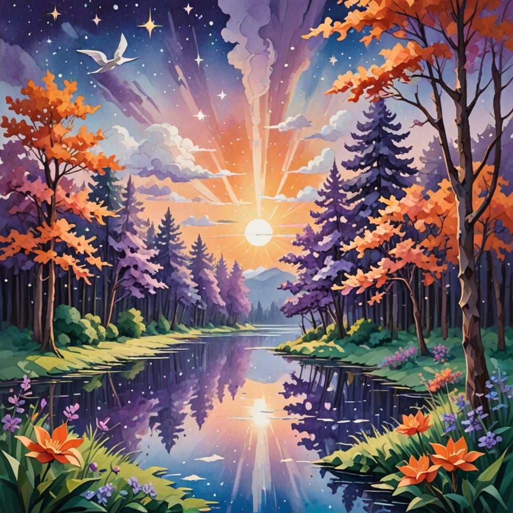 Sapphire Lake at Dusk: A Peaceful Woodland Discovery