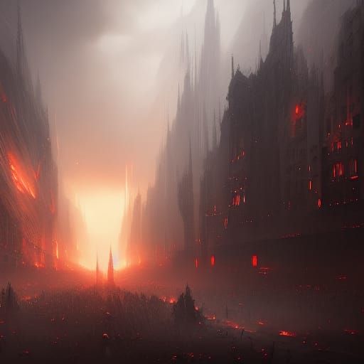 Fire and Ash Blade: Dark Fantasy Concept Art