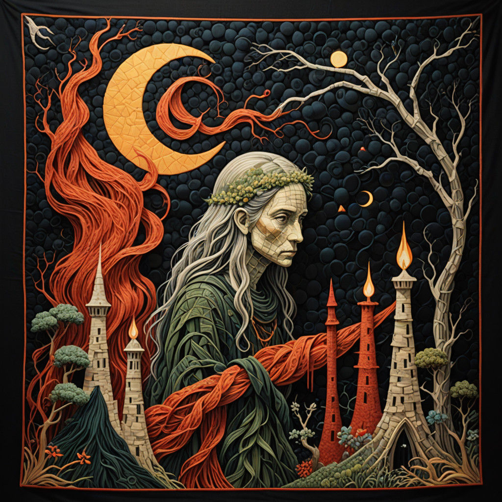 Surreal Tapestry of Moody Fantasy Figures