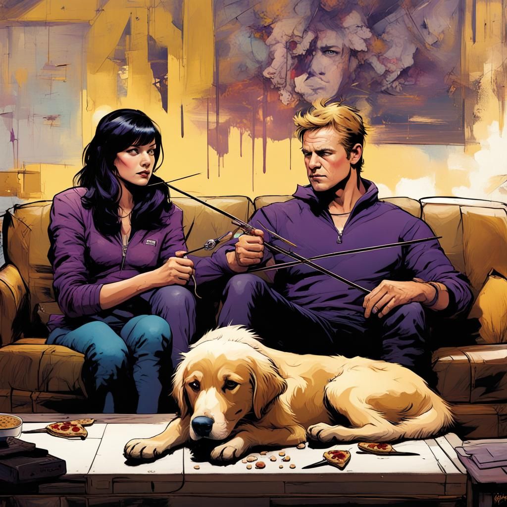 Kate and Clint with Lucky The Pizza Dog