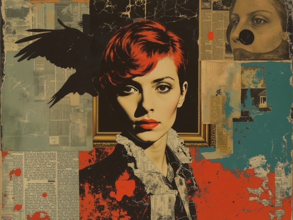 David Bowie Portrait in Art Nouveau Pop Art Style