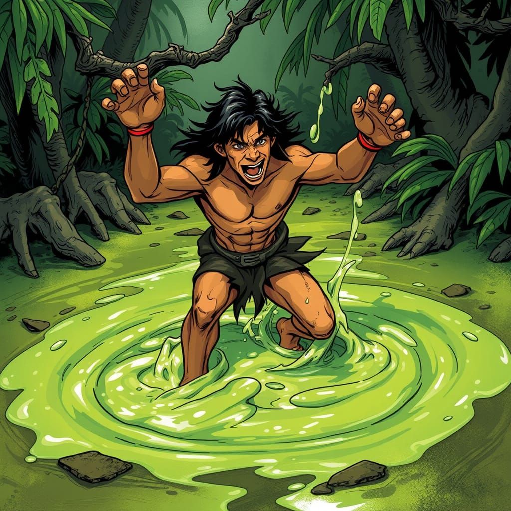 Tarzan Stuck in a Slime Trap