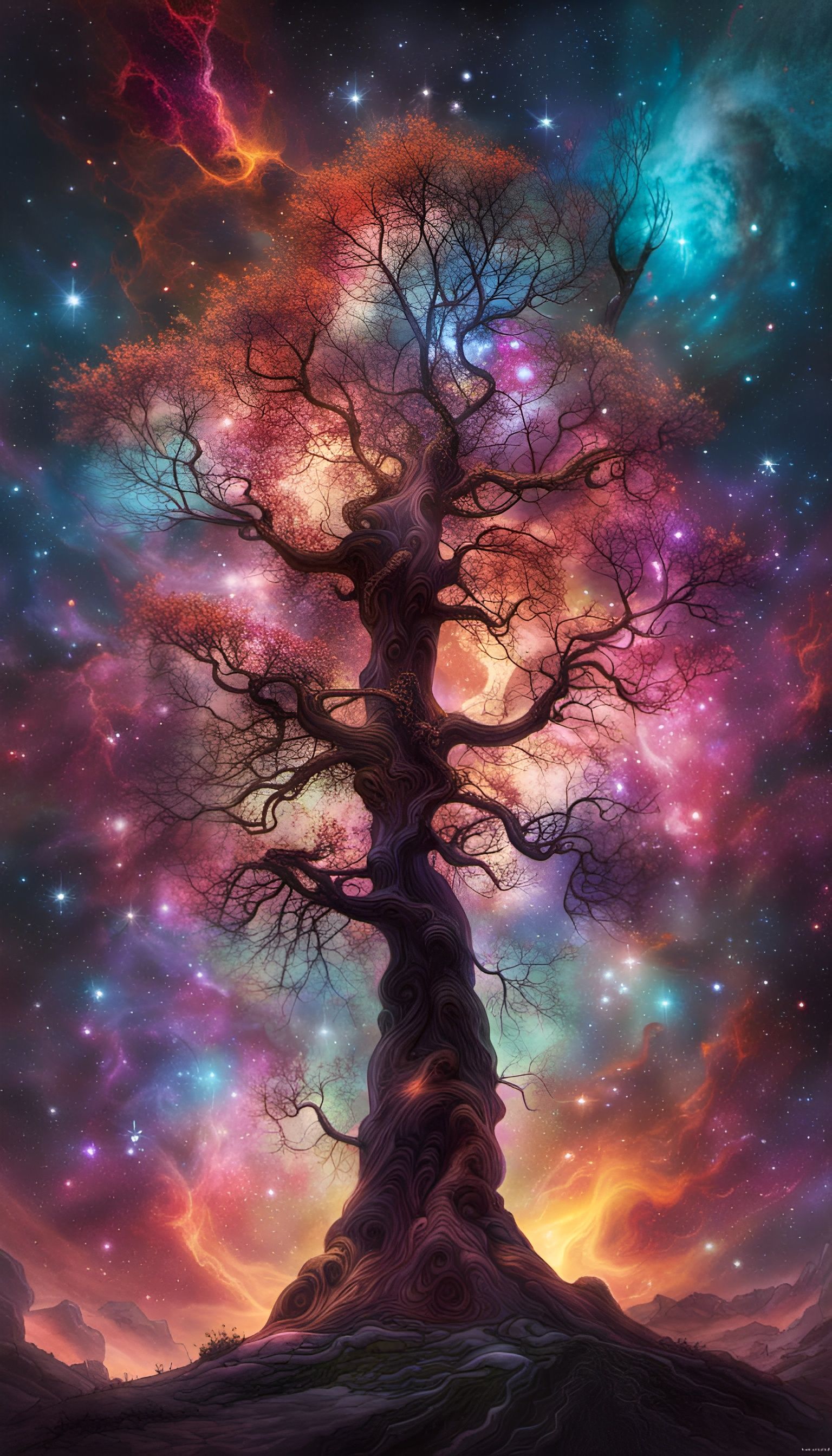 Nebula Tree with Colorful Foliage by Grimmer and Rutkowski