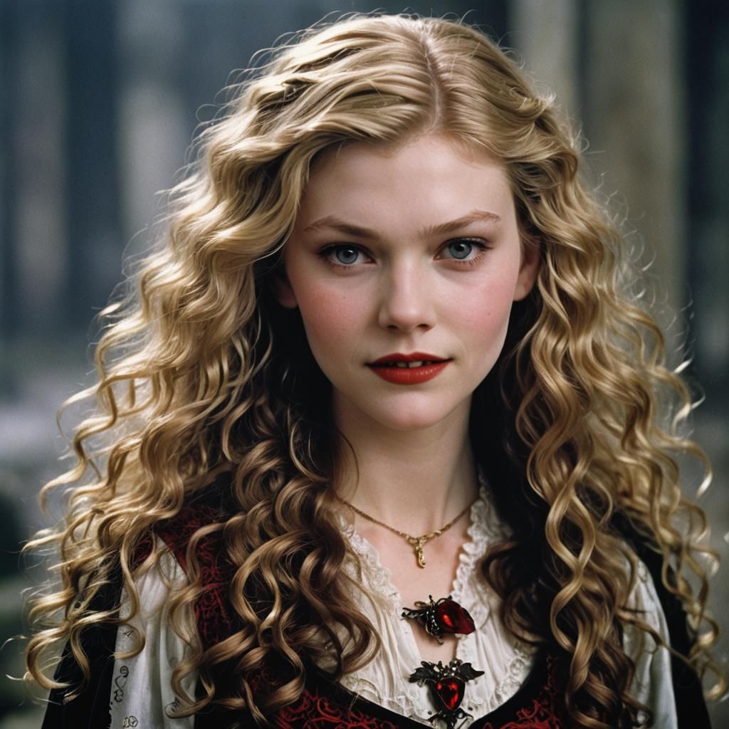 Kirsten Dunst as Vampire Claudia in 1990s Horror Style