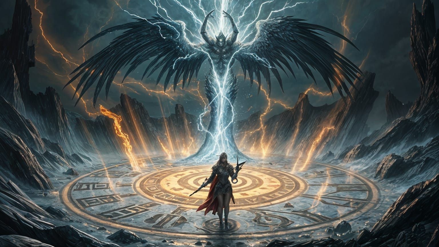 Knight Summons Water Elemental in Epic Fantasy Style