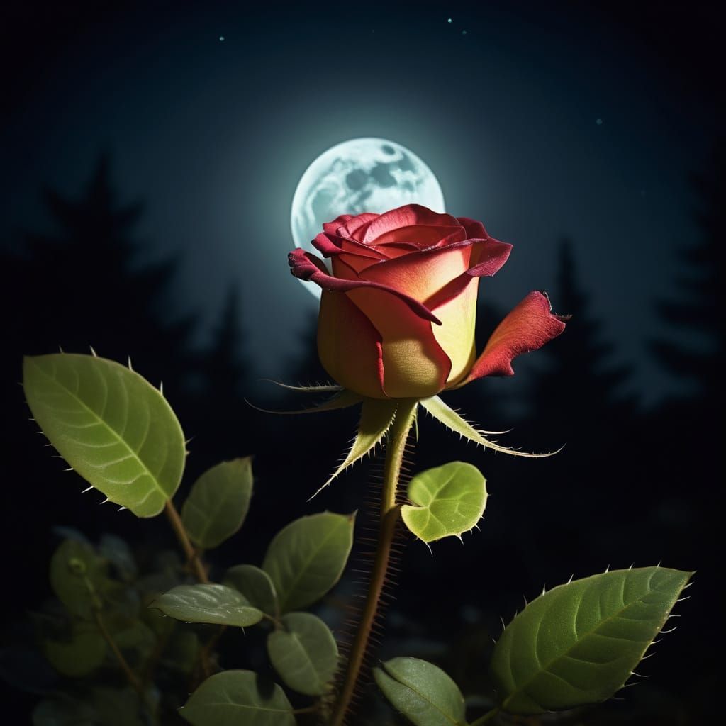 Gothic Rose Hybrid Smiles Under Moonlight