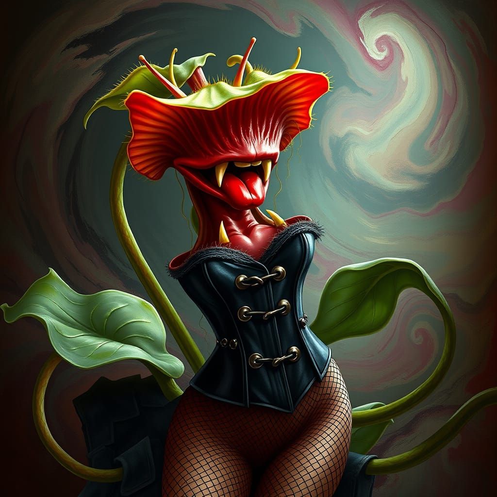 Seductive Venus Flytrap Emerges from Dreamlike Abyss in Camp...