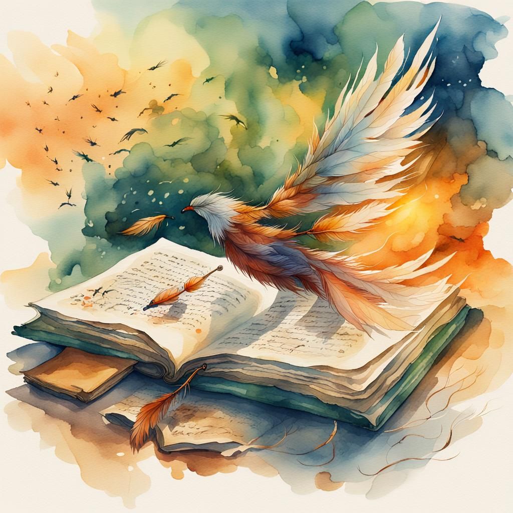Ethereal Quill Writes Life Story in Watercolor