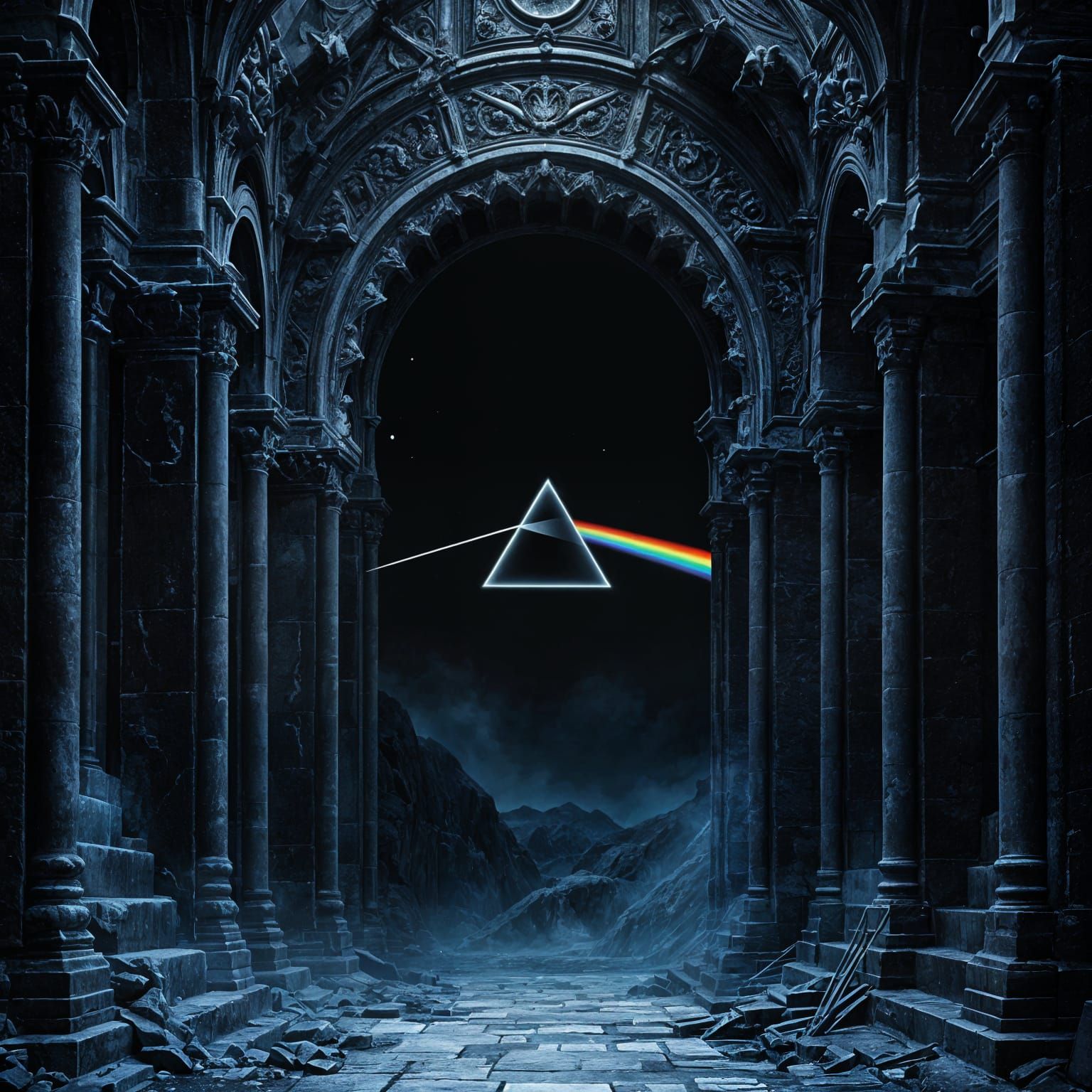 Gothic Pink Floyd Album Cover Reimagining