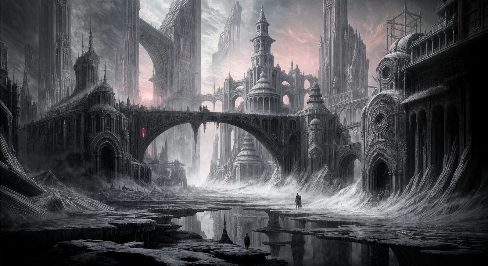 Dying Earth City: Synthwave Horror in Charcoal