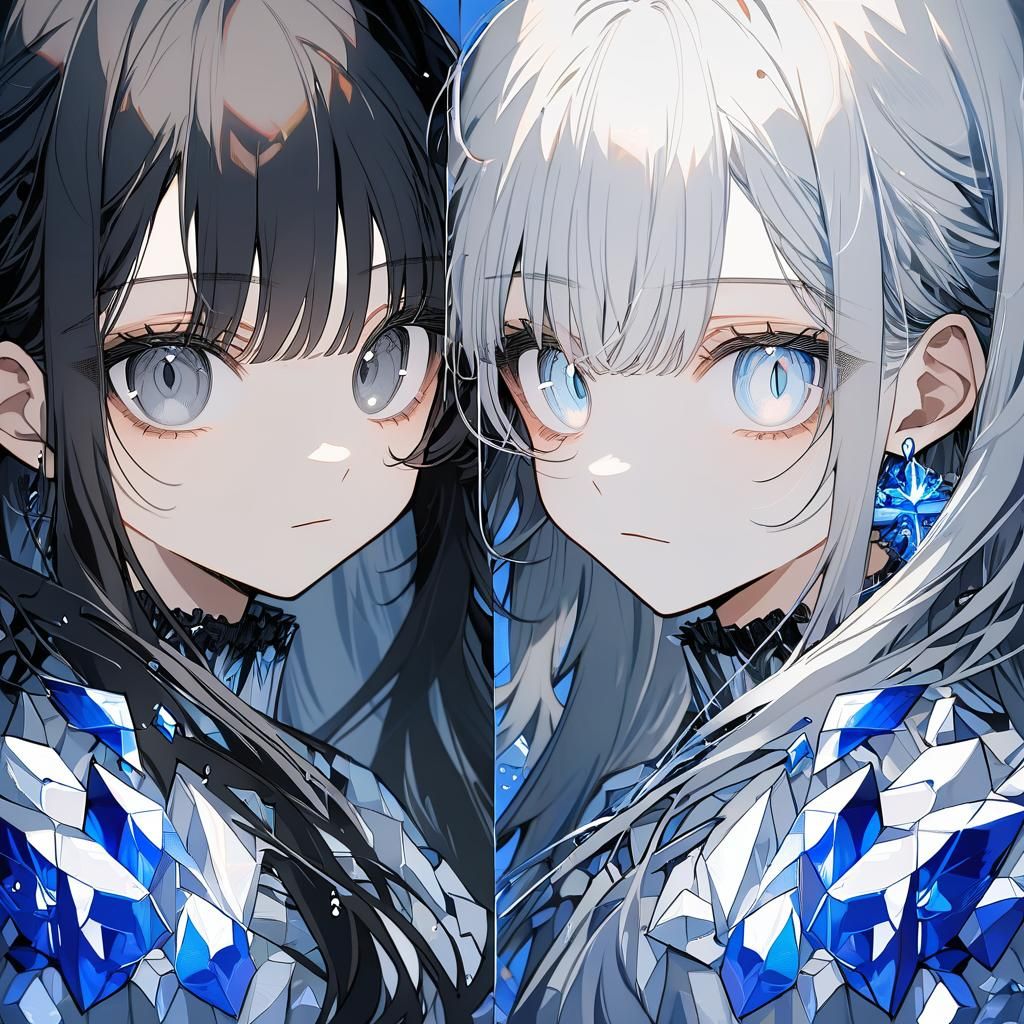 Portrait of Two Girls Embracing