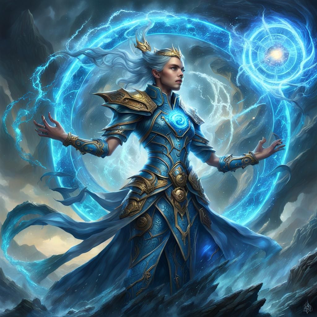 Cybernetic Champion on Elemental Vortex Platform