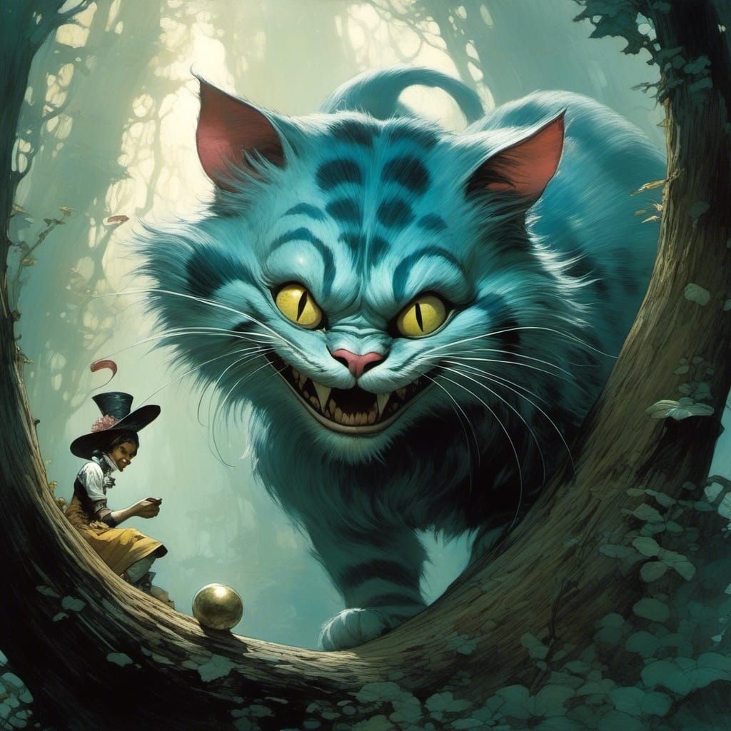 Stylized Cheshire Cat Illustration