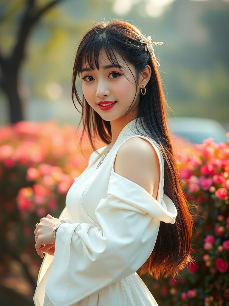 Korean Idol in Hanbok with Radiant Nose Blush