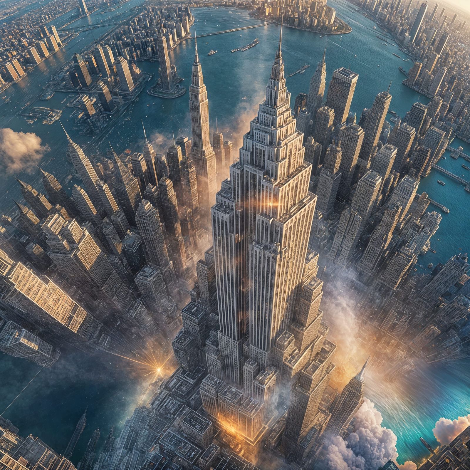 Empire State Building Dominates Earth in Hyperrealistic Art