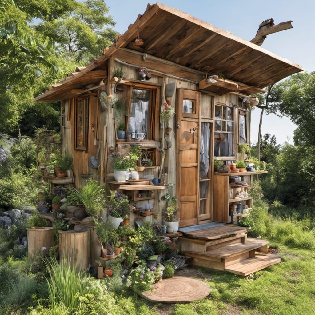 Recycled Material Tiny House Construction