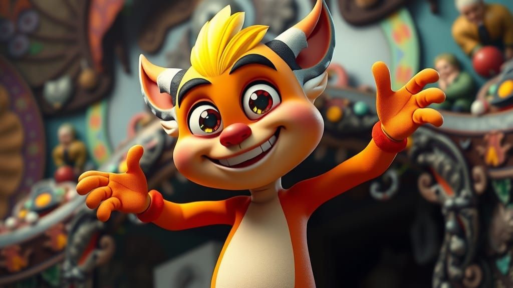 Vibrant Cartoon Character with Exaggerated Features and Fun ...