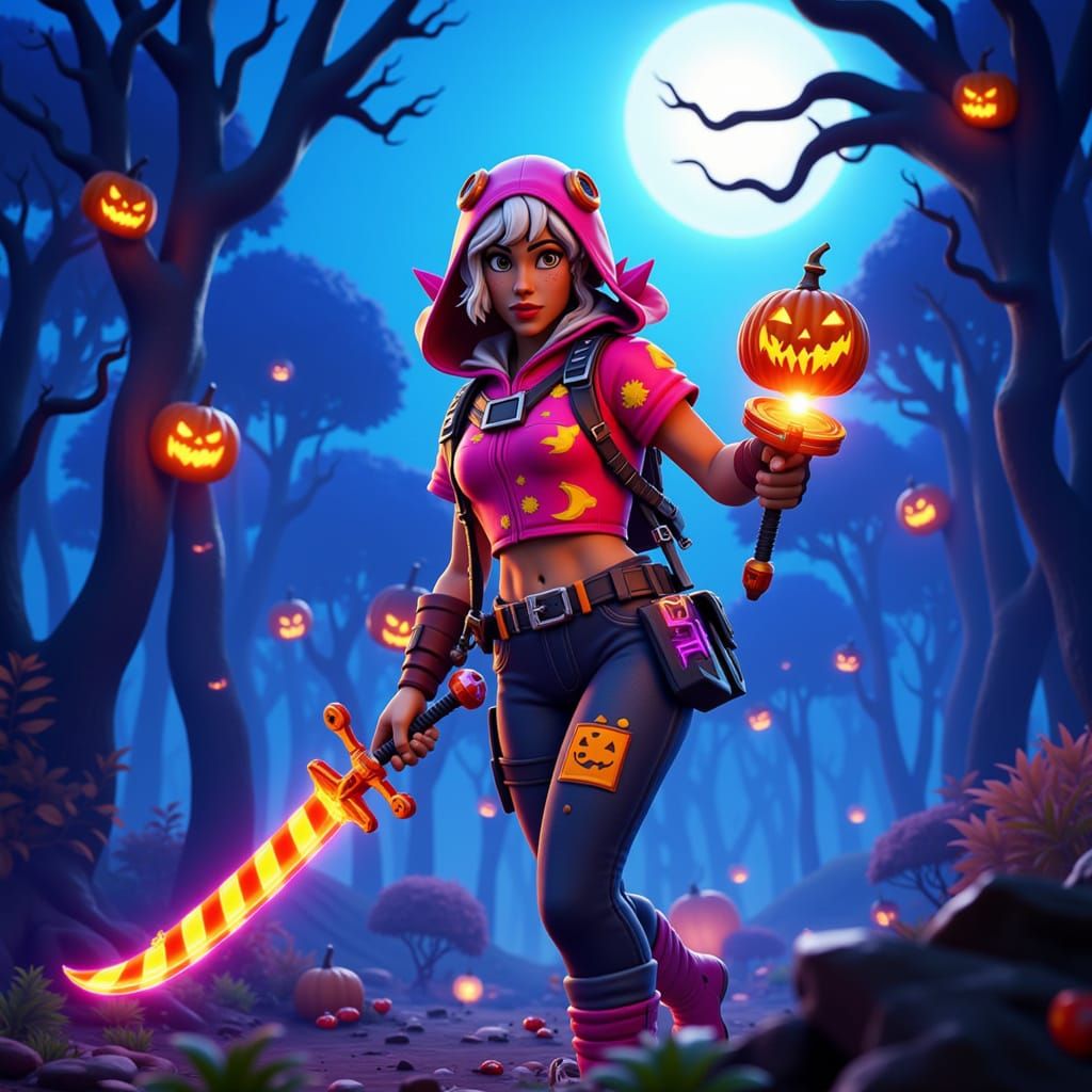 Fortnite Halloween Fighter with Whimsical Weapons
