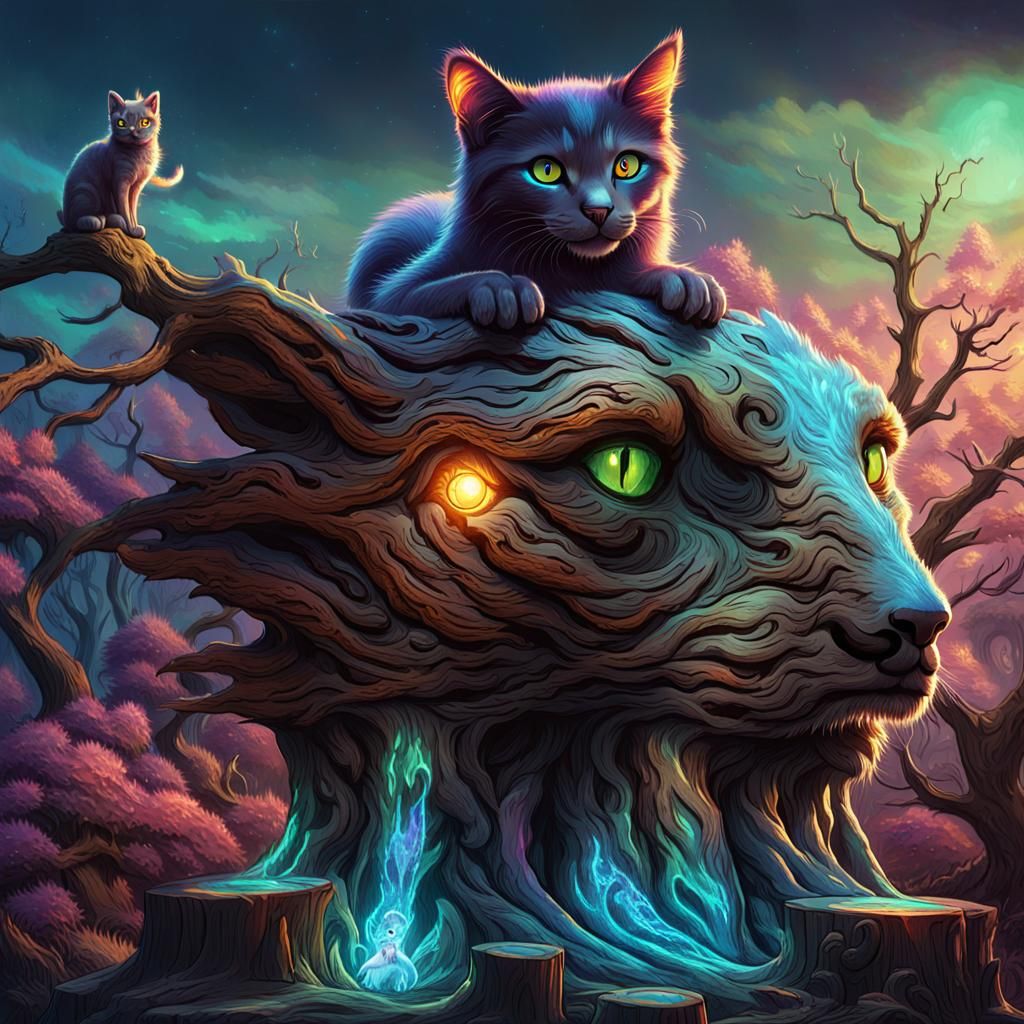 Cat-Dog Chimera Concept Art in Rutkowski Style