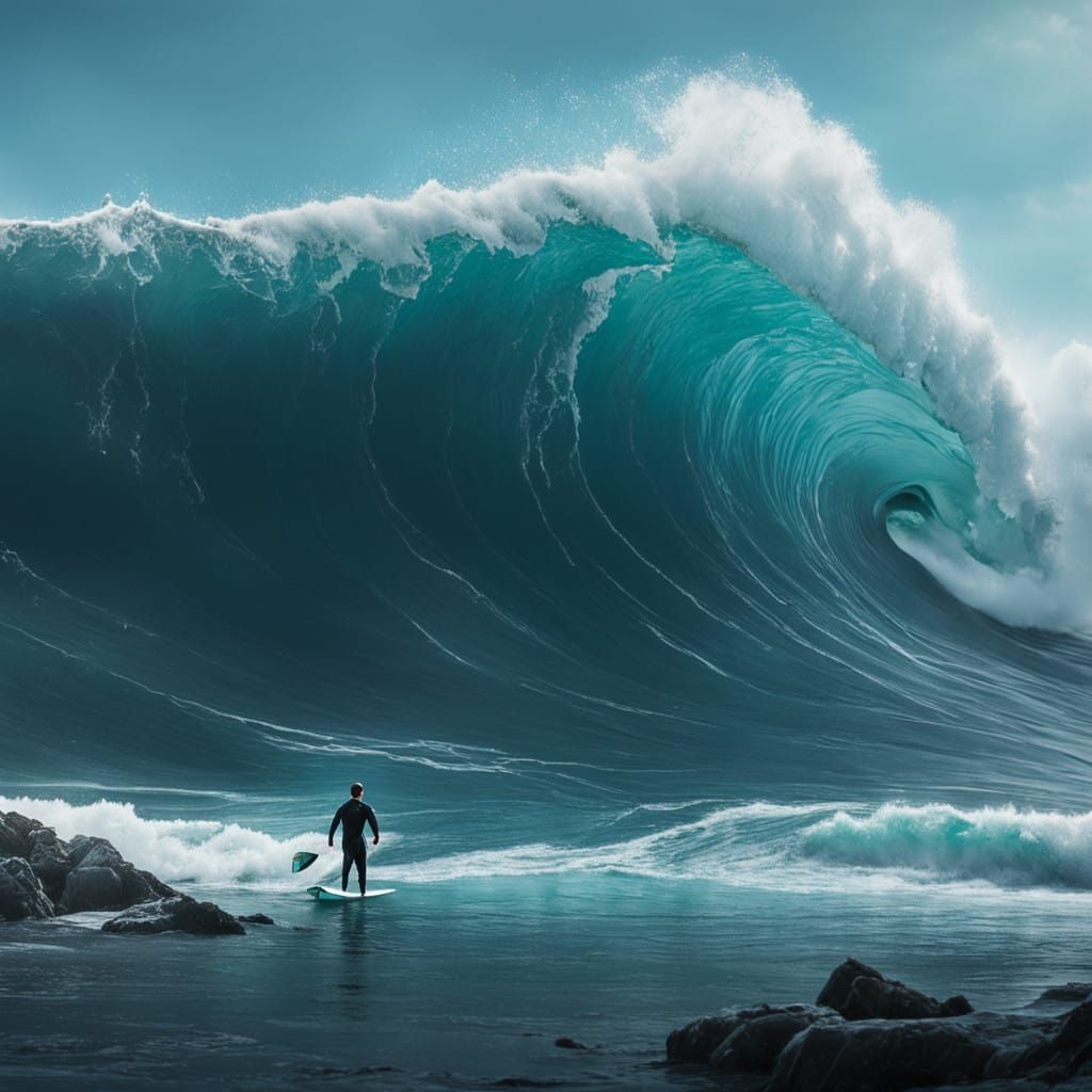 Frozen Ocean Sculpture in Mid-Motion