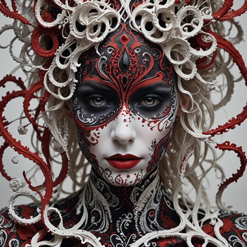 Paisley Face: Body Paint Art in High Resolution