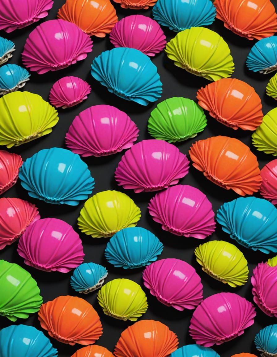 Crabs Wearing Neon Wigs on Shells