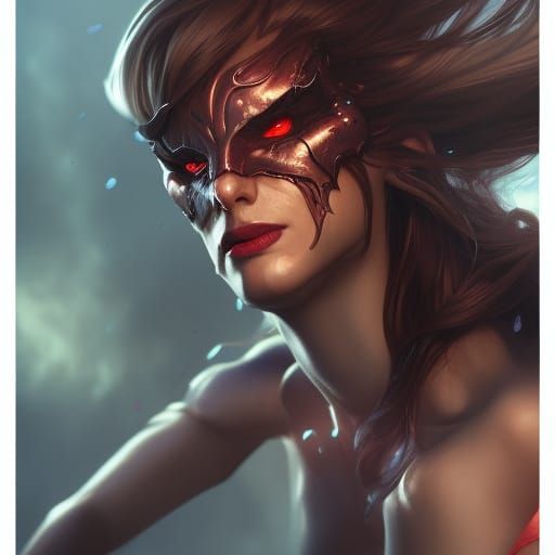 Detailed Demon Superhero Portrait in 8k Resolution