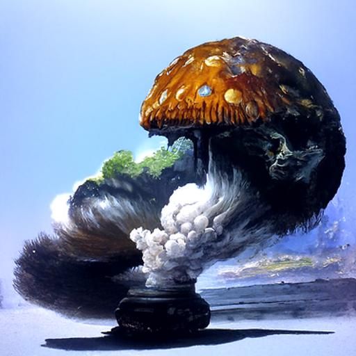 Mushroom Cloud as Oil Painting