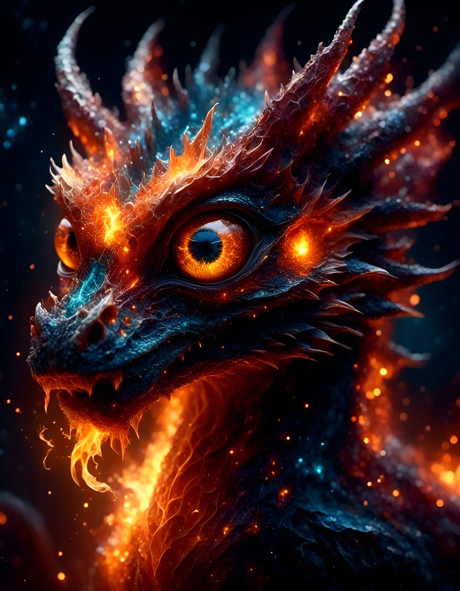 Adorable Fire Dragon with Mesmerizing Eyes