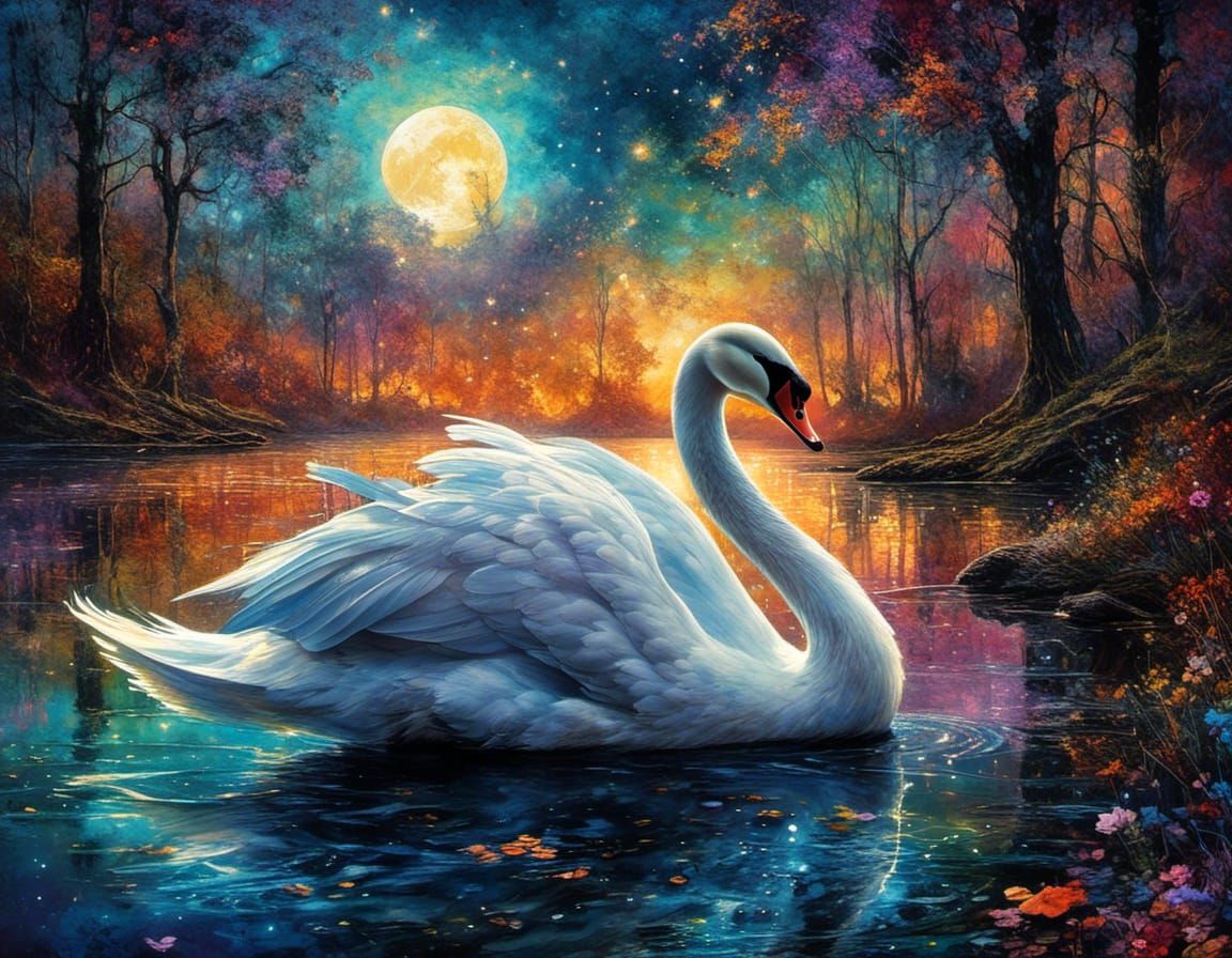 Beautiful white swan