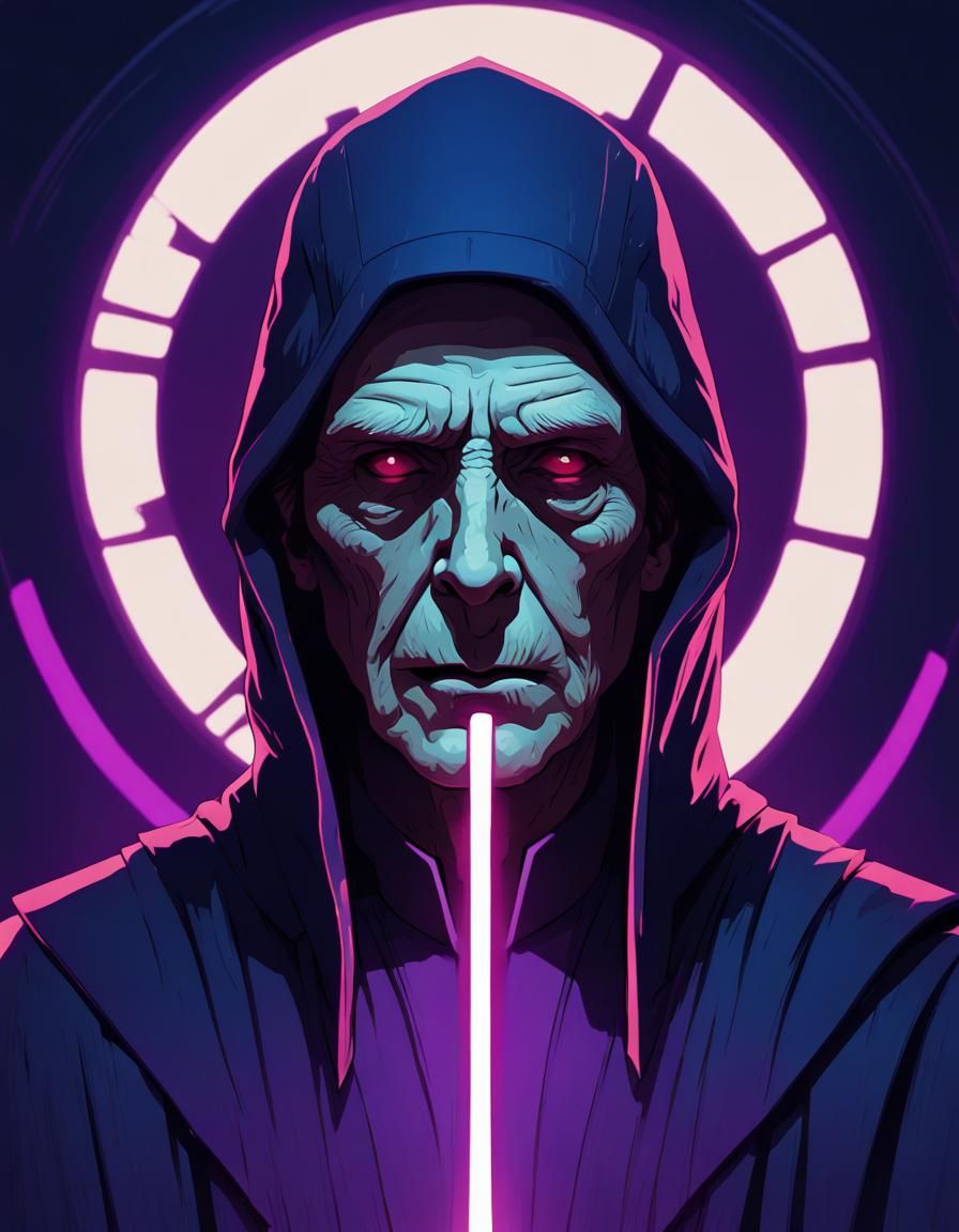 Dark Side Priest Corrupted: A Star Wars Cyberpunk Vision
