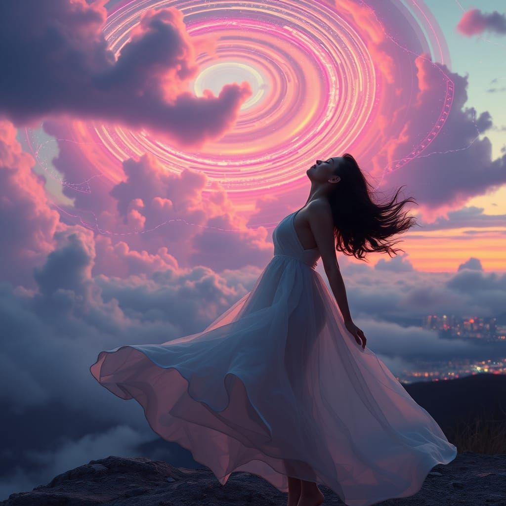 Cosmic Serenity: Electronic Ambient Album Cover Art