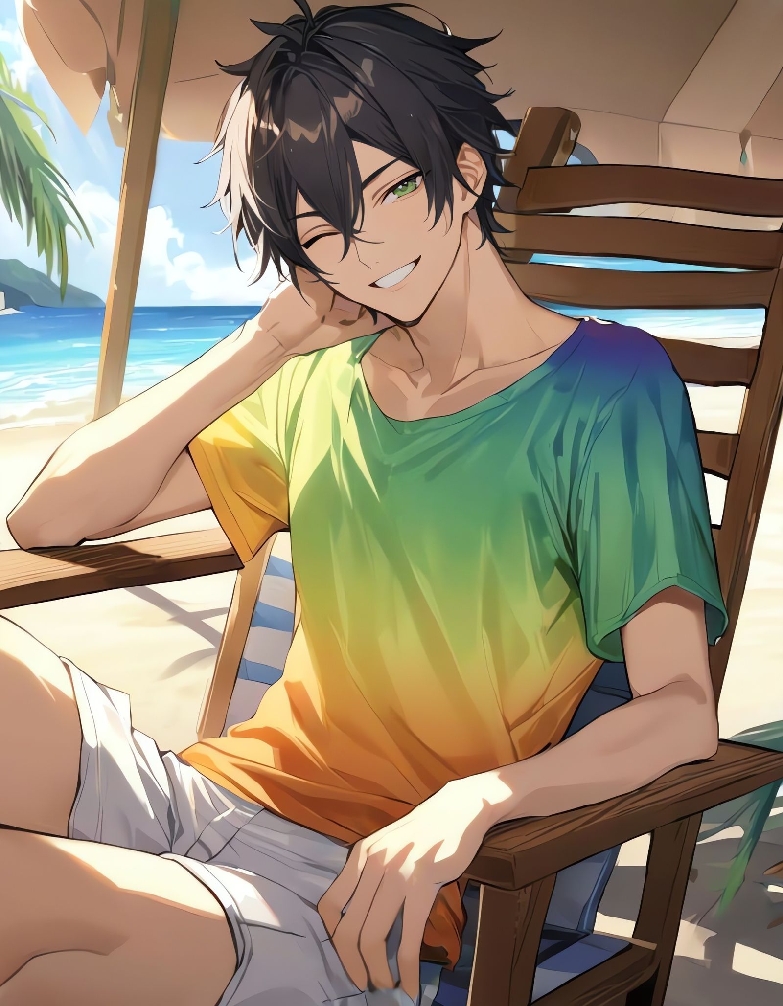 Bishounen Cowboy Basks in Rainbow Hues