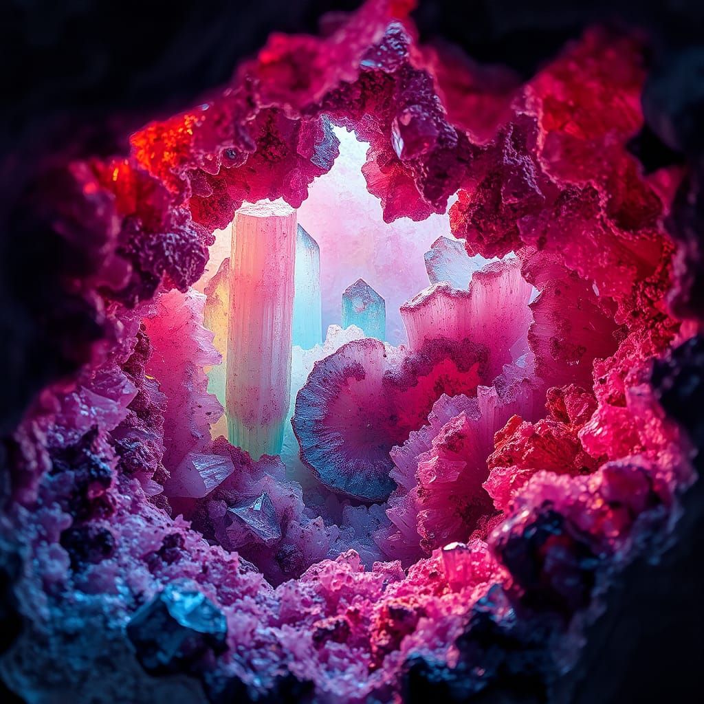 Geode Close-Up in Hyperrealistic Digital Art