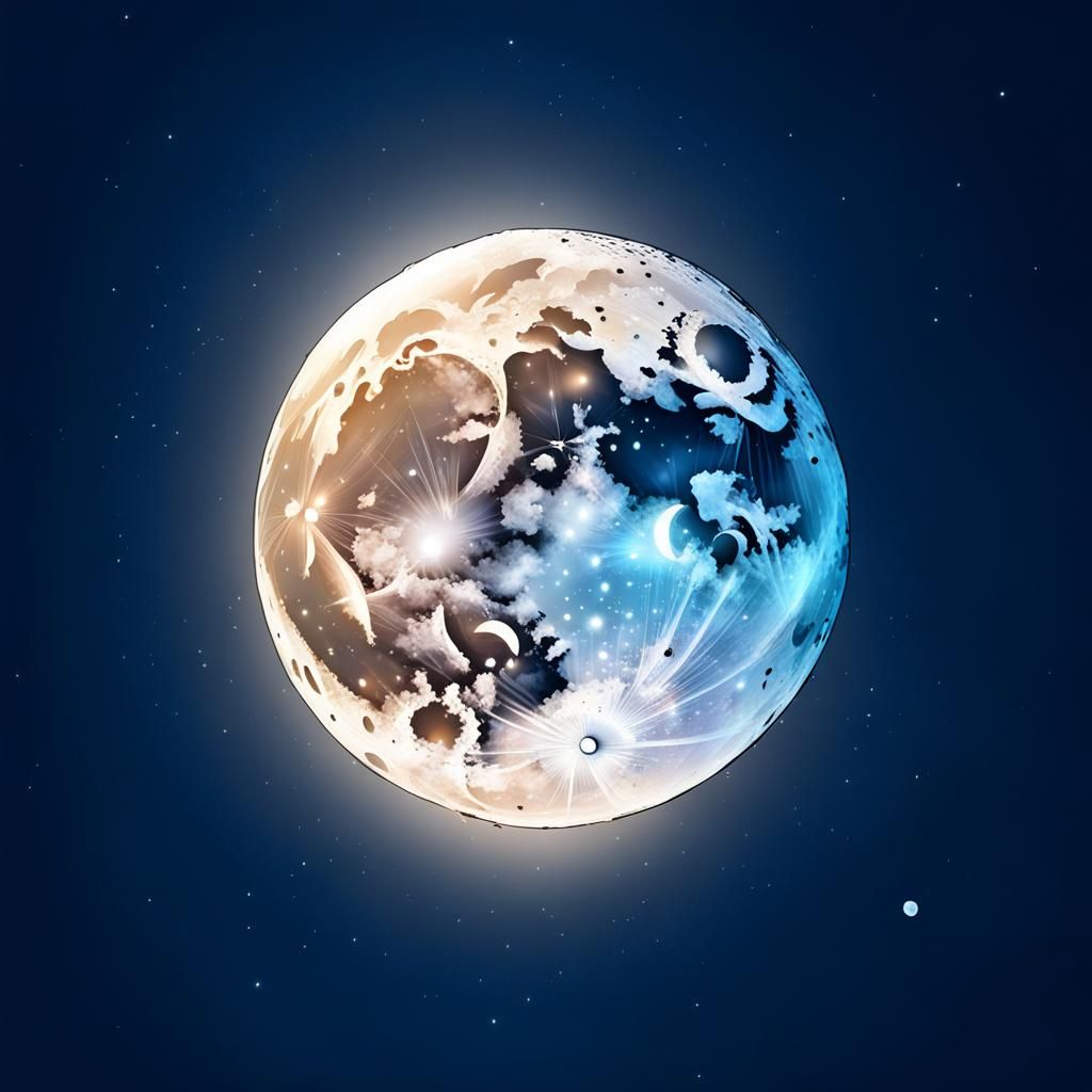 Luminous Moon in the Night Sky