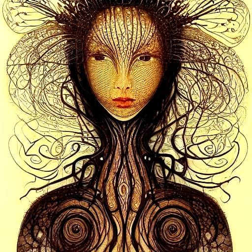 Abstract Tendril Dancer in Surrealist Style