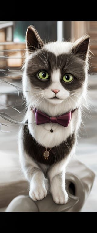 Cat Portrait in Pixar-style 3D Rendering