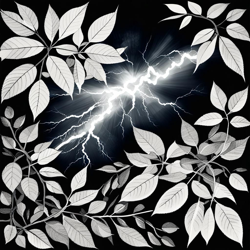 Abstract Photogram of Nature with Solarization Effect