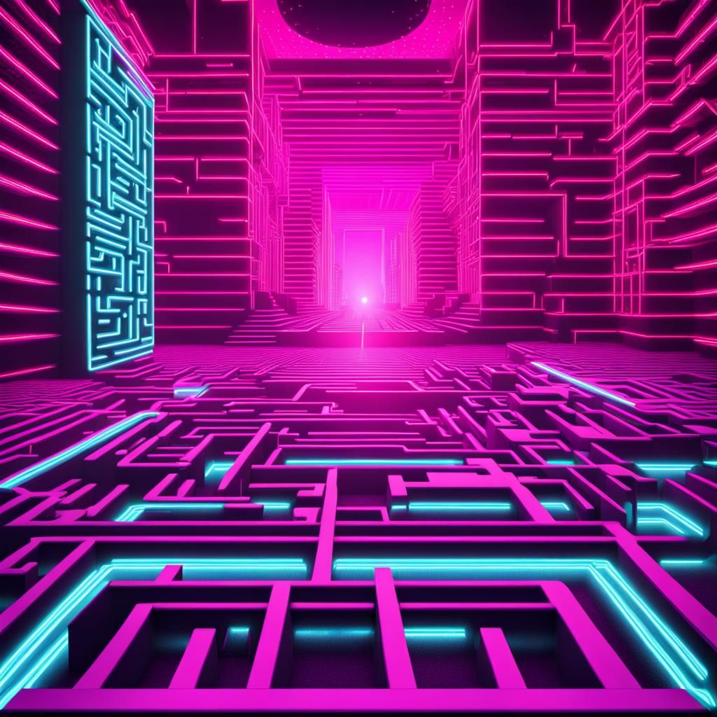 Synthwave Labyrinth: A Neon Retro 3D Maze