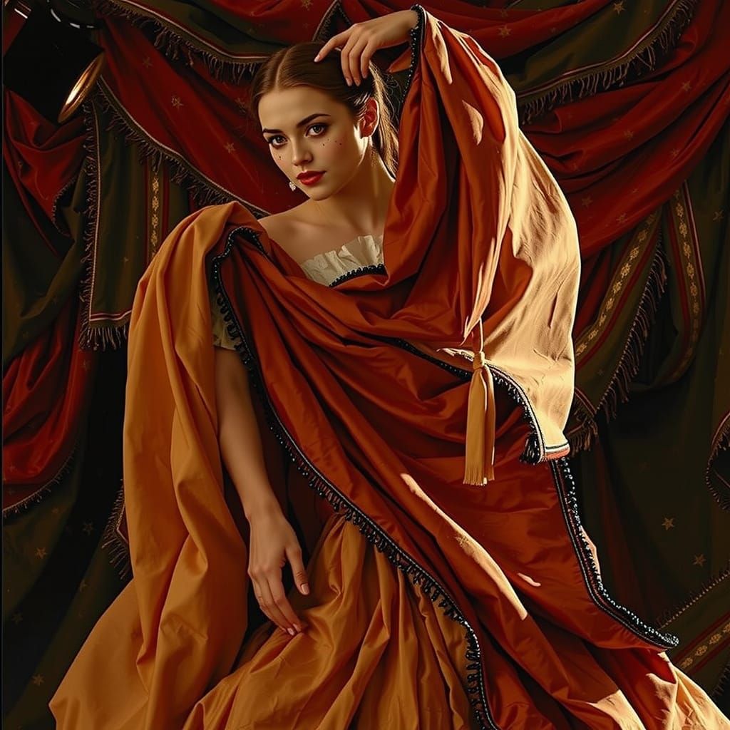 Majestic Harlequin In Dramatic Painterly Style