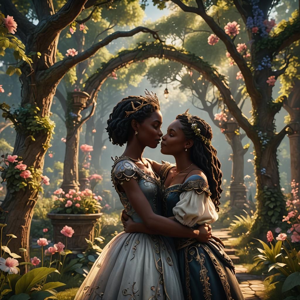 Black Couple in Fairy Tale, 3D Game Cinematic