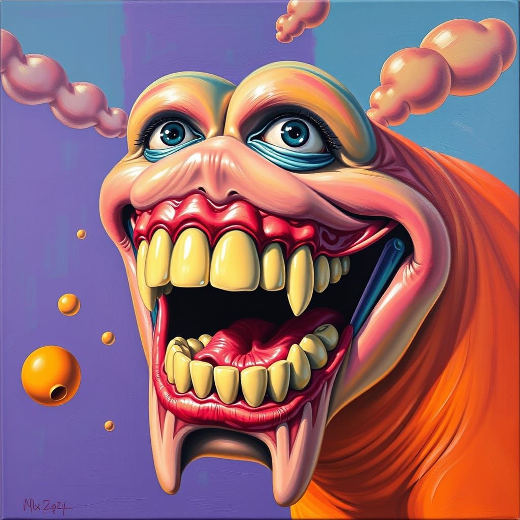 Vibrant Pop Art Hybrid of Human and Animal