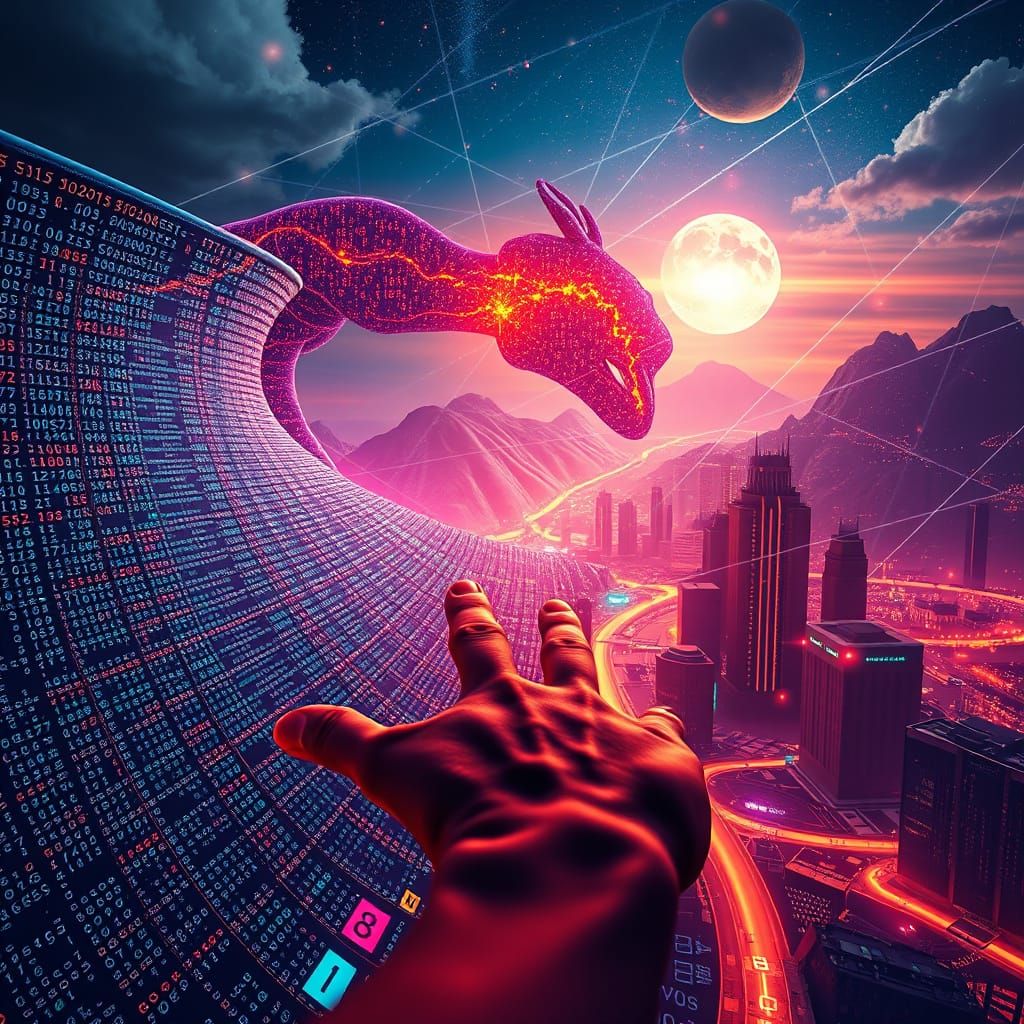 Digital Creature in Cosmic Code Landscape