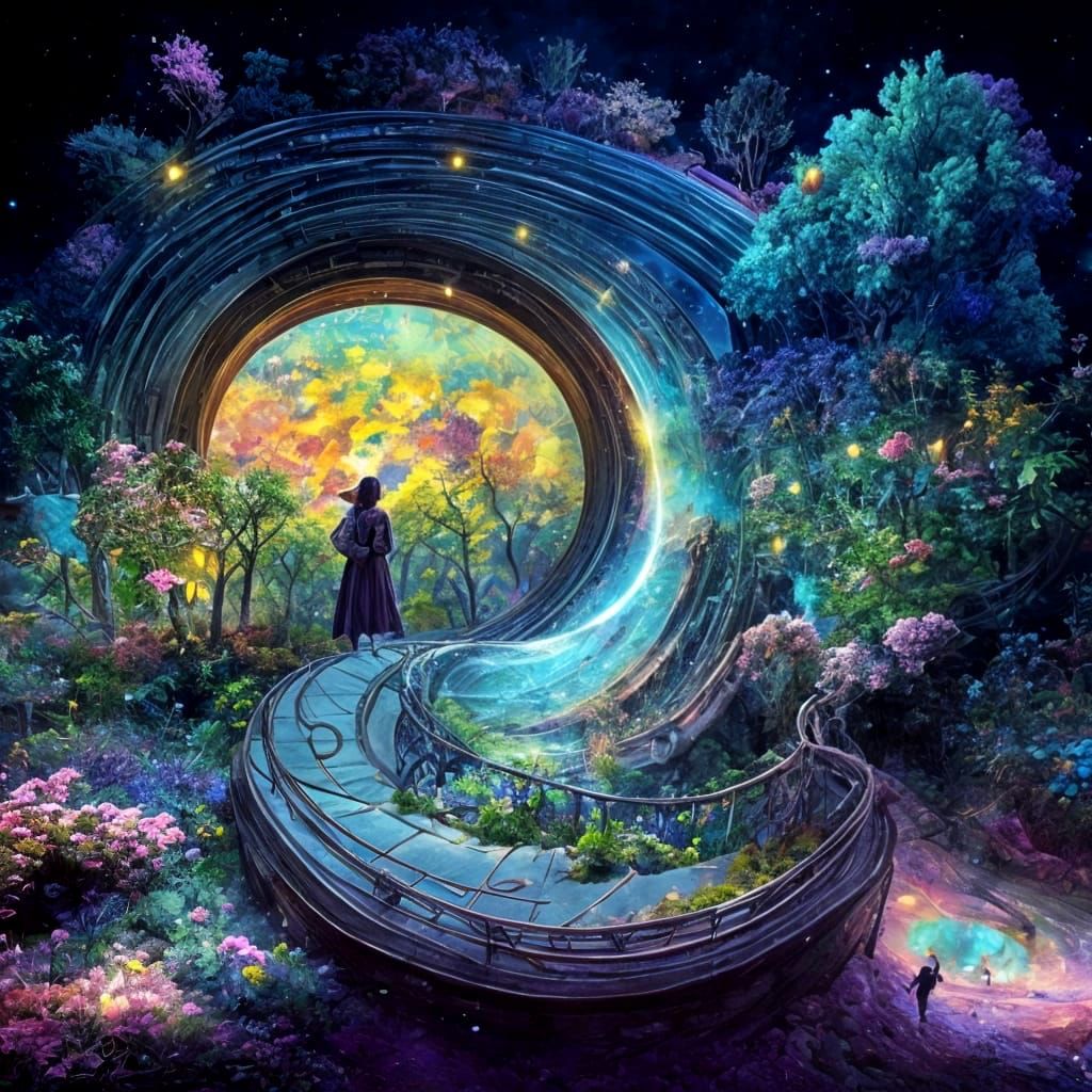 Cosmic Stargate Portal to Another Dimension in a Vibrant Gal...