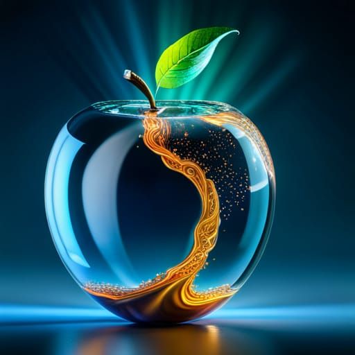 Apple Swarovski Figurine with Cloud Hurricane, Art Nouveau